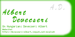 albert devecseri business card